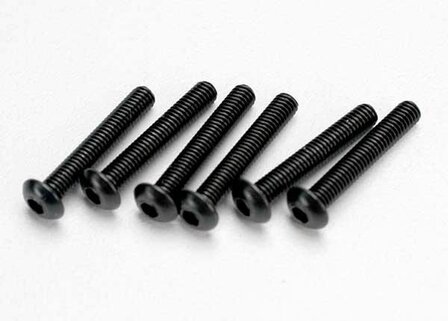 TRX2583 Screws, 3x18mm button-head machine (hex drive) (6)