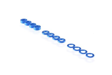 Ruddog 3mm Washer Set 0.5mm/1.0mm/2.0mm (12pcs&middot; Blue)