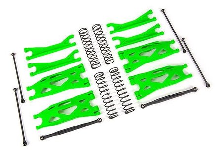 Traxxas Suspension Kit, X-maxx Widemaxx, Green (includes Front &amp; Rear Suspension Arms, Front Toe Links, Driveshafts, Shock Springs) - 7895G