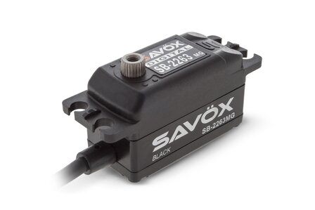 Sav&ouml;x SB-2263MG Low Profile Black Edition (0.076s/10.0kg/6.0V) Brushless Servo