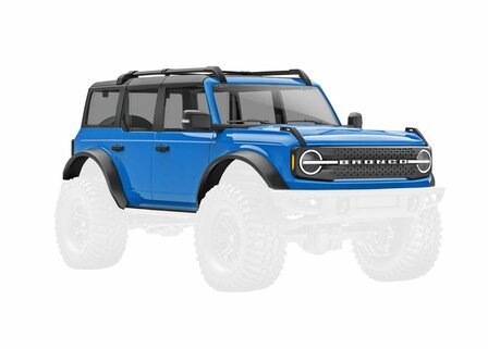 Traxxas Body, Ford Bronco (2021), Complete, Blue (includes Grille, Side Mirrors, Door Handles, Fender Flares, Windshield Wipers, Spare Tire Mount, &amp; Clipless Mounting) - 9711-BLUE