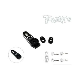 T-Work&#039;s Adjustable 7075-T6 Alum Clamping 25T Servo Horn