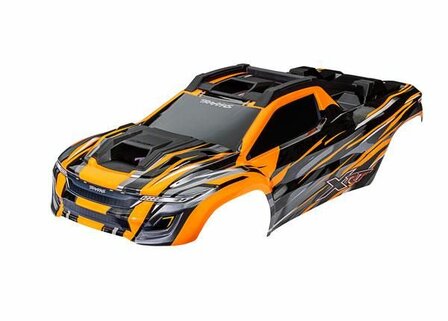 Traxxas Body, Xrt, Orange (painted, Decals Applied) (assembled With Front &amp; Rear Body Supports For Clipless Mounting, Roof &amp; Hood Skid Pads) - 7812T