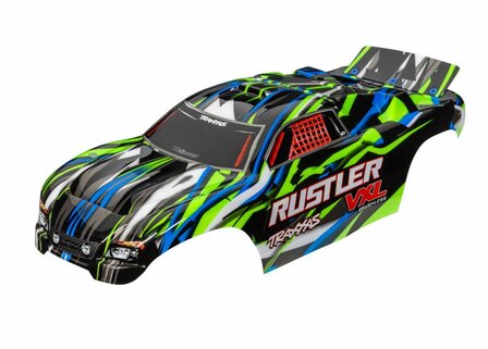 Traxxas Body, Rustler Vxl, Green (painted, Decals Applied) - 3726G