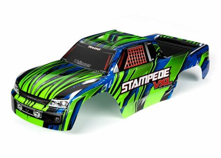 Traxxas Body, Stampede Vxl, Green &amp; Blue (painted, Decals Applied) - 3620G