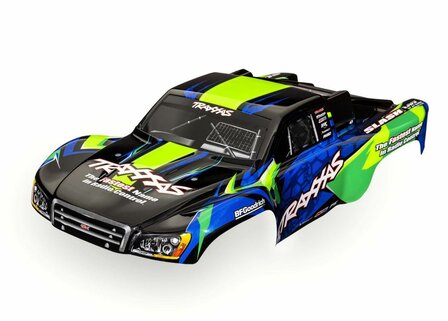 Traxxas Body, Slash Vxl 2wd (also Fits Slash 4x4), Green &amp; Blue (painted, Decals Applied) - 6812G