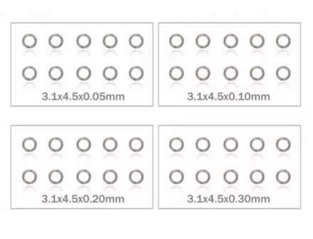 MR33 Shim Washer Set 3,1 x 4,5 mm 0,05 / 0,1 / 0,2 / 3,0mm (10ea)