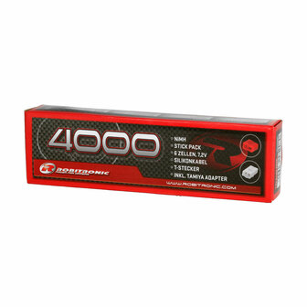 NiMH Battery 4000mAh 7,2V Stick Pack T-Plug &amp; Tamiya ROBITRONIC