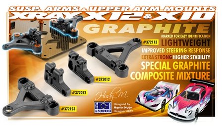 XRAY COMPOSITE SUSPENSION ARM - FRONT LOWER - LEFT - GRAPHITE - 372123