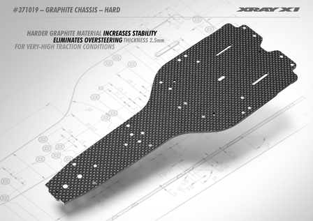 XRAY X1&#039;19 GRAPHITE CHASSIS 2.5MM - HARD - 371019