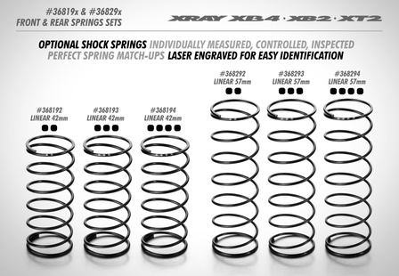 XRAY FRONT SPRING-SET L=42MM - 2 DOTS (2) - 368192