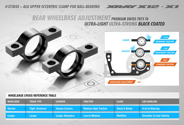 XRAY Alu Upper Eccentric Clamp For Ball-Bearing With Composite Hub - 373042