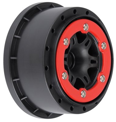 Proline Split Six Red/Blk Bead-Loc Whls (2) Slash 2wd Front - 2714-04