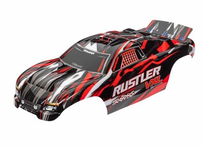 Traxxas Body, Rustler Vxl, Red (painted, Decals Applied) - 3726