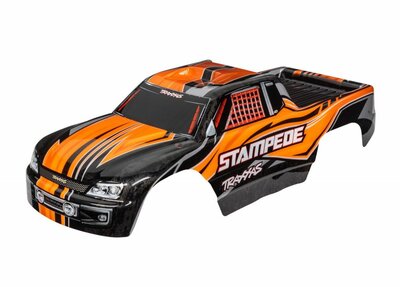 Traxxas Body, Stampede (also Fits Stampede Vxl), Orange (painted, Decals Applied) - 3651T