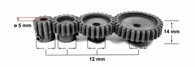  Steel Pinion Module 1.0 - 24T ABSIMA