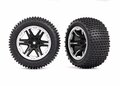 Traxxas Tires & Wheels, Assembled, Glued (2.8') (rxt Black & Satin Wheels, Alias Tires, Foam Inserts) (2wd Electric Rear) (2) (tsm Rated) - 3772X